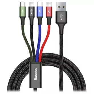 Baseus Schnelllade-/Datenkabel 4in1 2 * Lightning + USB-C + Micro USB 3,5A 1, 2m, schwarz