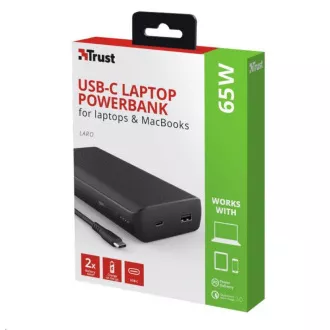 TRUST Powerbank Laro, 65W, 20000 mAh, USB-C - für Notebooks, Laptops, MAC TRUST Powerbank Laro, 65W, 20000 mAh, USB-C - für Notebooks, Laptops, MAC