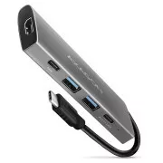 AXAGON HMC-5G2, USB 10Gbps Hub, Anschlüsse 2x USB-A, 2x USB-C, HDMI 4k/60, PD 100W, USB-C Kabel 13cm