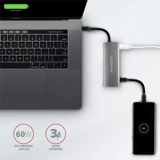 AXAGON HMC-5G2, USB 10Gbps Hub, Anschlüsse 2x USB-A, 2x USB-C, HDMI 4k/60, PD 100W, USB-C Kabel 13cm AXAGON HMC-5G2, USB 10Gbps Hub, Anschlüsse 2x USB-A, 2x USB-C, HDMI 4k/60, PD 100W, USB-C Kabel 13cm