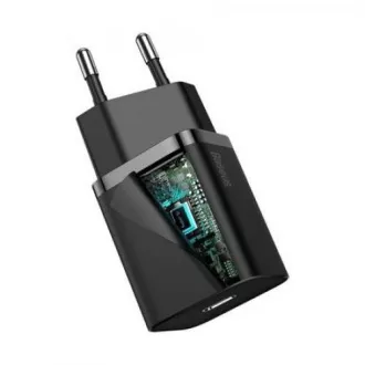 Baseus Super SI Set aus USB-C 20W Adapter und USB-C Kabel auf Lightning 1m, schwarz Baseus Super SI Set aus USB-C 20W Adapter und USB-C Kabel auf Lightning 1m, schwarz
