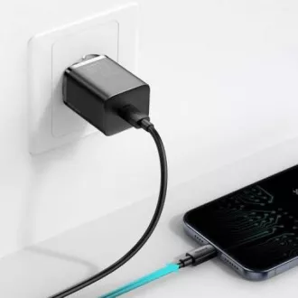 Baseus Super SI Set aus USB-C 20W Adapter und USB-C Kabel auf Lightning 1m, schwarz Baseus Super SI Set aus USB-C 20W Adapter und USB-C Kabel auf Lightning 1m, schwarz