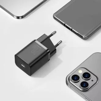 Baseus Super SI Set aus USB-C 20W Adapter und USB-C Kabel auf Lightning 1m, schwarz Baseus Super SI Set aus USB-C 20W Adapter und USB-C Kabel auf Lightning 1m, schwarz