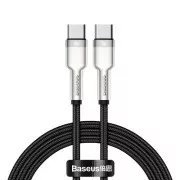 Baseus Cafule Serie Lade-/Datenkabel USB-C Stecker auf USB-C Stecker mit Metallklemmen 100W 1m, schwarz