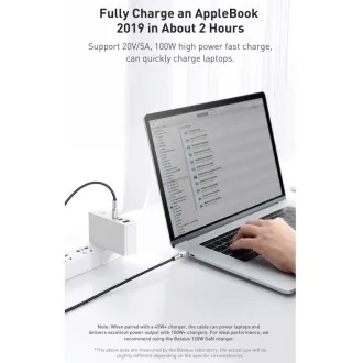 Baseus Cafule Serie Lade-/Datenkabel USB-C Stecker auf USB-C Stecker mit Metallklemmen 100W 1m, schwarz