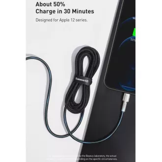 Baseus Cafule Serie USB-C Lade-/Datenkabel für Lightning PD 20W 1m, schwarz
