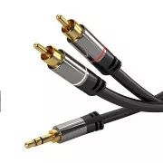PREMIUMCORD Kabel, Klinke 3,5mm-2xCINCH M/M 5m