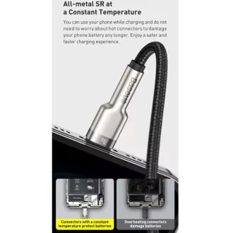 Baseus Cafule Series Lade-/Datenkabel USB-C auf Lightning PD 20W 0,25m, schwarz