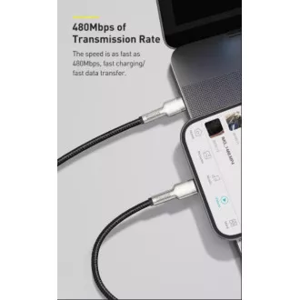 Baseus Cafule Series Lade-/Datenkabel USB-C auf Lightning PD 20W 0,25m, schwarz