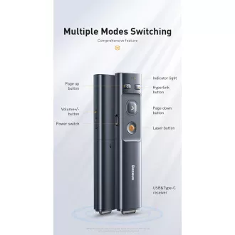 Baseus Orange Dot Laser Wireless Pointer, grau
