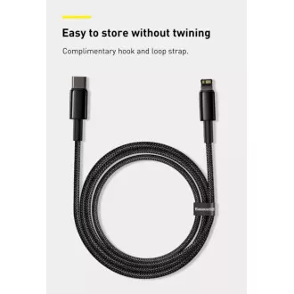 Baseus Tungsten Gold Schnelllade-/Datenkabel USB-C auf Lightning PD 20W 2m, schwarz