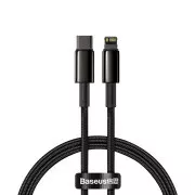 Baseus Tungsten Gold Schnelllade-/Datenkabel USB-C auf Lightning PD 20W 1m, schwarz