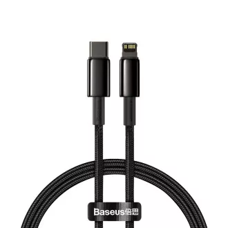 Baseus Tungsten Gold Schnelllade-/Datenkabel USB-C auf Lightning PD 20W 1m, schwarz