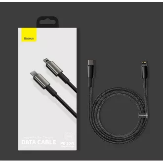 Baseus Tungsten Gold Schnelllade-/Datenkabel USB-C auf Lightning PD 20W 1m, schwarz
