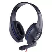 GEMBIRD Kopfhörer mit Mikrofon GHS-05-M, Gaming, schwarz-blau, 1x 4-Pol 3,5mm Klinke