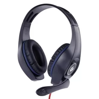 GEMBIRD Kopfhörer mit Mikrofon GHS-05-M, Gaming, schwarz-blau, 1x 4-Pol 3,5mm Klinke GEMBIRD Kopfhörer mit Mikrofon GHS-05-M, Gaming, schwarz-blau, 1x 4-Pol 3,5mm Klinke