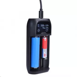 Solight Akkuladegerät Li-Ion, LiFePO4, Ni-MH / CD, AA, AAA, 18650, 2000mA, 2 Kanäle, LCD-Display Solight Akkuladegerät Li-Ion, LiFePO4, Ni-MH / CD, AA, AAA, 18650, 2000mA, 2 Kanäle, LCD-Display