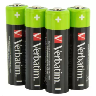 VERBATIM Premium wiederaufladbare AA-Batterie 4er-Pack 2500 mAh