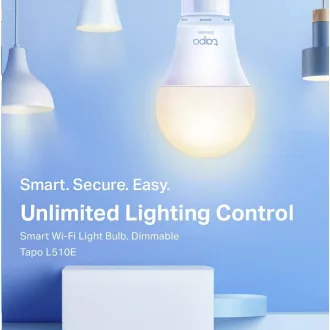 TP-Link Tapo L510E (2er-Pack) intelligente dimmbare WiFi-LED-Lampe (weiß, 2700K, 806lm, 2, 4GHz, E27) TP-Link Tapo L510E (2er-Pack) intelligente dimmbare WiFi-LED-Lampe (weiß, 2700K, 806lm, 2, 4GHz, E27)