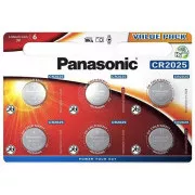 PANASONIC Lithiumbatterie (Knopf) CR-2025EL / 6BP 3V (Blister 6 Stück)