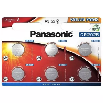 PANASONIC Lithiumbatterie (Knopf) CR-2025EL / 6BP 3V (Blister 6 Stück) PANASONIC Lithiumbatterie (Knopf) CR-2025EL / 6BP 3V (Blister 6 Stück)