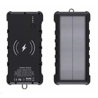 Viking Solar-Powerbank für den Außenbereich W24W 24000 mAh, kabelloses Laden
