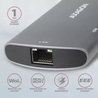 AXAGON HMC-6M2, USB 3.2 Gen 1 Hub, Anschlüsse 2x USB-A, HDMI, RJ-45 GLAN, SATA M.2 Slot, PD 100W, Kabel USB-C 18cm AXAGON HMC-6M2, USB 3.2 Gen 1 Hub, Anschlüsse 2x USB-A, HDMI, RJ-45 GLAN, SATA M.2 Slot, PD 100W, Kabel USB-C 18cm