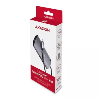 AXAGON HMC-6M2, USB 3.2 Gen 1 Hub, Anschlüsse 2x USB-A, HDMI, RJ-45 GLAN, SATA M.2 Slot, PD 100W, Kabel USB-C 18cm AXAGON HMC-6M2, USB 3.2 Gen 1 Hub, Anschlüsse 2x USB-A, HDMI, RJ-45 GLAN, SATA M.2 Slot, PD 100W, Kabel USB-C 18cm