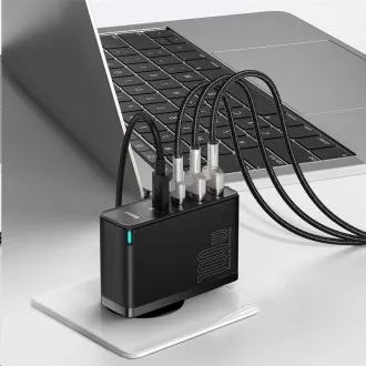 Baseus GaN2 Für Schnellladeadapter 2x Typ-C + 2x USB-A 100W schwarz Baseus GaN2 Für Schnellladeadapter 2x Typ-C + 2x USB-A 100W schwarz