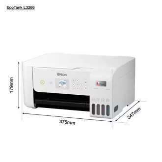 EPSON Drucker EcoTank L3266, 3in1, A4, 1440x5760dpi, 33ppm, USB, Wi-Fi, weiß EPSON Drucker EcoTank L3266, 3in1, A4, 1440x5760dpi, 33ppm, USB, Wi-Fi, weiß