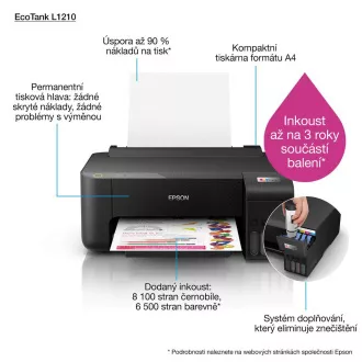EPSON Druckertinte EcoTank L1210, A4, 1440x5760dpi, 33ppm, USB