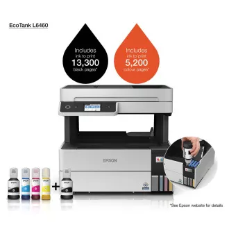 EPSON Druckertinte EcoTank L6460, 3in1, A4, 1200x4800dpi, 37ppm, USB, Duplex, 5 Jahre Garantie nach kostenloser Registrierung