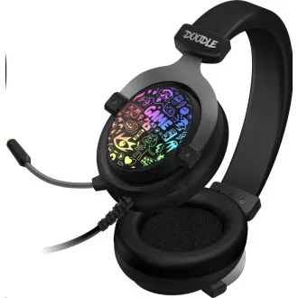 CONNECT IT DOODLE RGB-Gaming-Kopfhörer mit Mikrofon, 2xKlinke + USB, schwarz CONNECT IT DOODLE RGB-Gaming-Kopfhörer mit Mikrofon, 2xKlinke + USB, schwarz