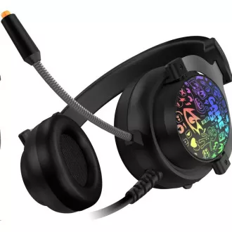 CONNECT IT DOODLE RGB-Gaming-Kopfhörer mit Mikrofon, 2xKlinke + USB, schwarz CONNECT IT DOODLE RGB-Gaming-Kopfhörer mit Mikrofon, 2xKlinke + USB, schwarz