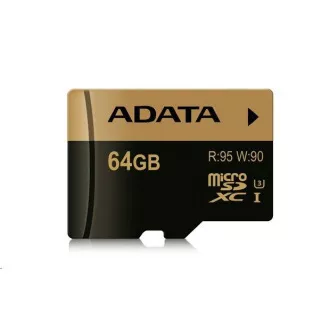 ADATA MicroSDXC-Karte 64GB Premier Pro UHS-I V30S (R:100/W:80 MB/s) SD-Adapter ADATA MicroSDXC-Karte 64GB Premier Pro UHS-I V30S (R:100/W:80 MB/s) SD-Adapter