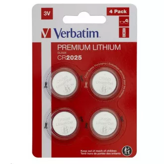 VERBATIM Lithiumbatterie CR2025 3V 4er Pack