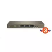 Tenda TEG1024F - 22-port Gigabit Ethernet Switch + 2x Combo SFP/RJ45, 10/100/1000 Mbps, Fanless, Rackmount, Kov - Unverpackt