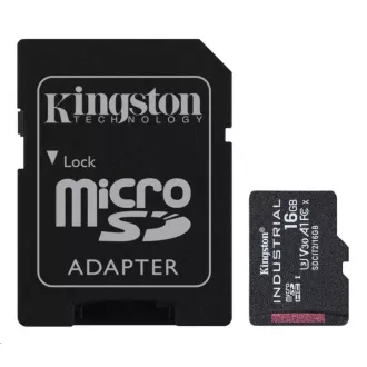 Kingston 16 GB microSDHC Industrie C10 A1 pSLC-Karte + SD-Adapter Kingston 16 GB microSDHC Industrie C10 A1 pSLC-Karte + SD-Adapter