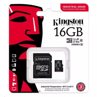Kingston 16 GB microSDHC Industrie C10 A1 pSLC-Karte + SD-Adapter Kingston 16 GB microSDHC Industrie C10 A1 pSLC-Karte + SD-Adapter