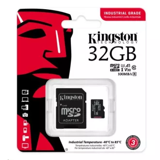 Kingston 32GB microSDHC Industrial C10 A1 pSLC-Karte + SD-Adapter Kingston 32GB microSDHC Industrial C10 A1 pSLC-Karte + SD-Adapter
