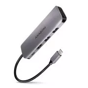 AXAGON HMC-5, USB 3.2 Gen 1 Hub, Anschlüsse 2x USB-A, HDMI, SD/microSD Slot, PD 100W, Kabel USB-C 20cm