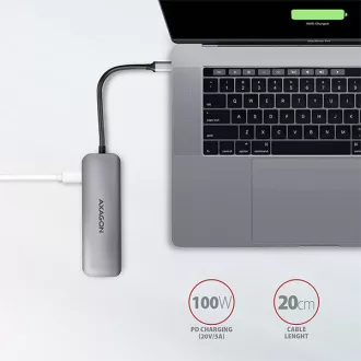 AXAGON HMC-5, USB 3.2 Gen 1 Hub, Anschlüsse 2x USB-A, HDMI, SD/microSD Slot, PD 100W, Kabel USB-C 20cm AXAGON HMC-5, USB 3.2 Gen 1 Hub, Anschlüsse 2x USB-A, HDMI, SD/microSD Slot, PD 100W, Kabel USB-C 20cm