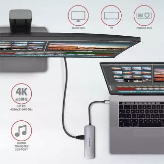 AXAGON HMC-5, USB 3.2 Gen 1 Hub, Anschlüsse 2x USB-A, HDMI, SD/microSD Slot, PD 100W, Kabel USB-C 20cm AXAGON HMC-5, USB 3.2 Gen 1 Hub, Anschlüsse 2x USB-A, HDMI, SD/microSD Slot, PD 100W, Kabel USB-C 20cm
