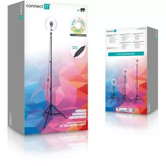 CONNECT IT Selfie12Ring rund 12" LED-Licht + Stativ 2, 1 m
