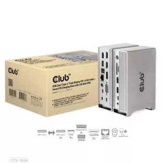 Club3D Dockingstation USB-C 12v1, 1xDP, 2xHDMI, 1xVGA, 2xUSB-C, 4xUSB, 1xRJ45, 1x3.5mm, grau