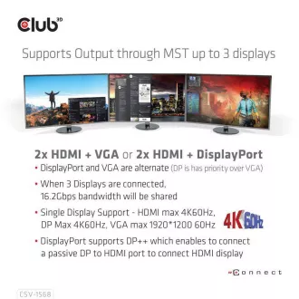 Club3D Dockingstation USB-C 12v1, 1xDP, 2xHDMI, 1xVGA, 2xUSB-C, 4xUSB, 1xRJ45, 1x3.5mm, grau