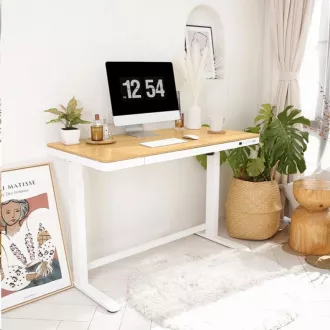 Delso WORKSTATION Elektrisch höhenverstellbarer Tisch eiche / weiß