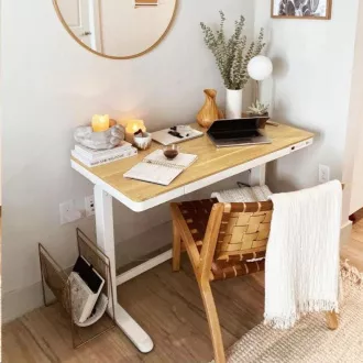 Delso WORKSTATION Elektrisch höhenverstellbarer Tisch eiche / weiß
