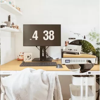 Delso WORKSTATION Elektrisch höhenverstellbarer Tisch eiche / weiß