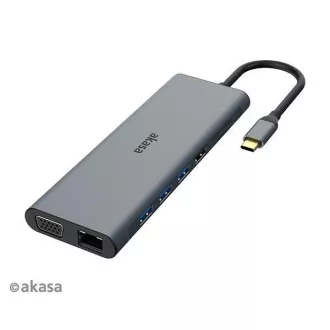 AKASA Dockingstation USB-C 14in1, USB-C (Strom + Daten), USB 2.0, 2xHDMI, VGA, RJ45, USB 3.2, Kartenleser, 3,5mm Klinke AKASA Dockingstation USB-C 14in1, USB-C (Strom + Daten), USB 2.0, 2xHDMI, VGA, RJ45, USB 3.2, Kartenleser, 3,5mm Klinke